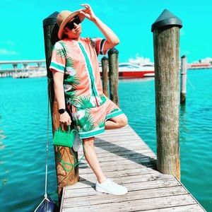 Fashion Nova Men Mesh Tropical Print Shorts In Large